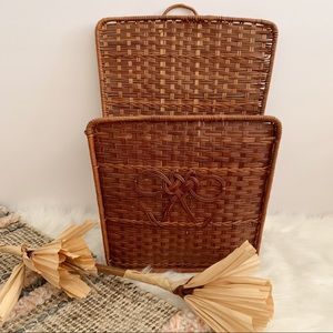 Boho Woven Wicker Mail Holder Decor